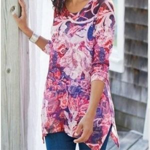 Soft Surroundings Hankerchief Tunic Top and Blouse size PL